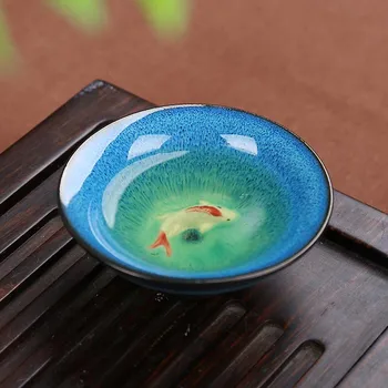Jún Porcelánu ryby čaj nastaviť keramická kanvica kanvica keramická šálku čaju ryby čínskej kung-fu čaj nastaviť drinkware