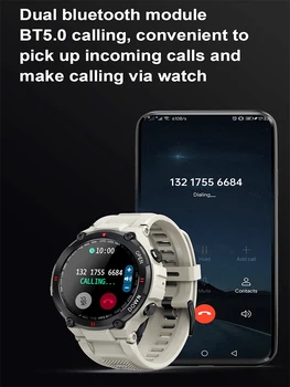 K22 Smart hodinky muž hovory Bluetooth a prehrávanie hudby 400 ma, veľká batéria push informácie o počasí Smart hodinky Smartwatch Smart hodinky
