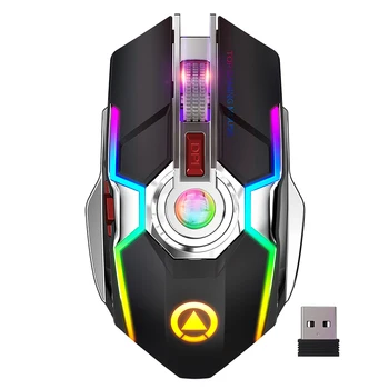 Bezdrôtové RGB Gaming Mouse, USB, Optická Myš Nabíjateľná Notebook PC