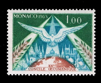 1Pcs/Nastaviť Nové Monako Post Pečiatka 1963 Vatikán Biskupskej Holub Socha Pečiatky MNH