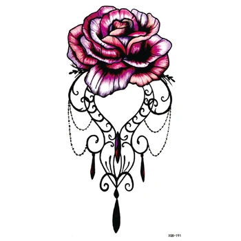 Falošné Tetovanie Nálepka pre Ženu Sexy Dievča Kryštál Ruže Dočasné Tetovanie Veľké Veľkosti Ramena Nepremokavé Tetovanie Tela Prenos Tatto