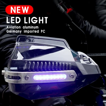 YITUOLIN Motocykel Handguard LED Svetlá Motos Motobike Strane Stráže Rukoväť Chránič čelné Sklo Zase signalizačná kontrolka Modré Svetlo