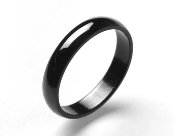 Široký Veľkoobchod z yiwu 4 mm Pure black krúžky 316L Nerezovej Ocele prst prsteň pre ženy šperky veľkoobchod