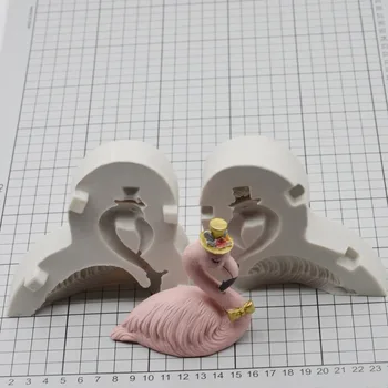 3D Flamingo silikónové Formy, takže Fondant Čokoládový Dort Dekorácie nástroje Ručné Kremíka Mydlo formulár