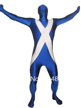 Vlajka Škótsko Fullbody Spandex Zentai Oblek