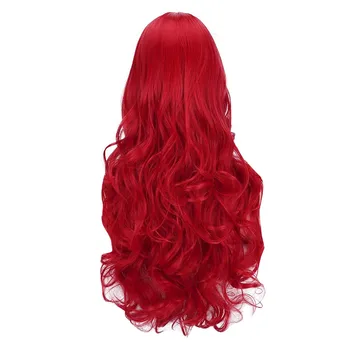 Módne dámske Červené Micro Curl Pokrývky hlavy Vlnité 24inches Parochňa Lokne Môže Byť Narovnané a Ohnuté Dámy predné čipky parochne Ľudské Vlasy