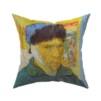 Van Gogh Olejové Maľby Vankúš Sofa Domov Dekoratívne Vankúše Slnečnice Self-portrait Hviezdne Nebo Tlač obliečka na Vankúš
