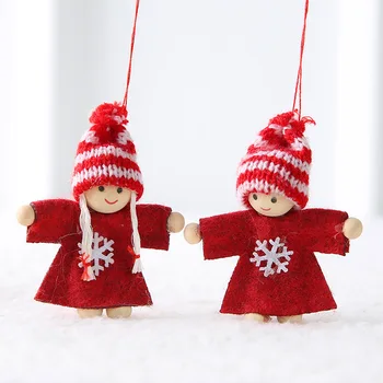 Pár Mini Tvorivé Lyžiarov Chlapci A Dievčatá Bábiky Vianočný Stromček Garland Visí Scény Príslušenstvo Ornament Prívesok Dekorácie