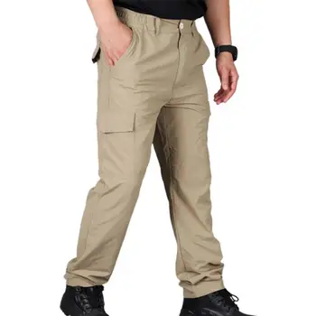 Pánske Taktické Multi Vrecká Cargo Nohavice jednofarebné Priedušný Elastický Pás Camping Nohavice pracovné Odevy Slim 5XL Tepláky брюки