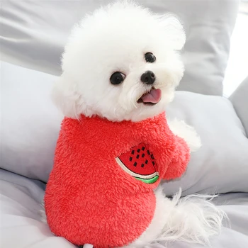 Zimné Oblečenie Pre Psy, Teplý Flanel Šteňa Oblečenie Chihuahua Pet Oblečenie Pre Malé Psy Kabát S Kapucňou, Ovocie Pet Oblečenie Ropa Perro York