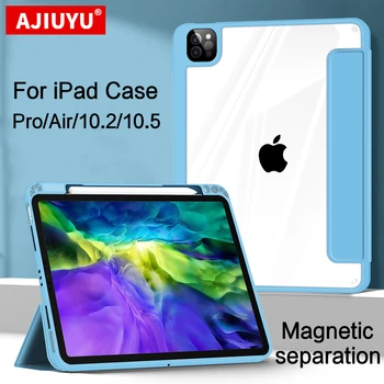 AJIUYU puzdro Pre iPad Pro 11 12.9 palcový 2021 Tablet Kožené 10.2 2020 Transparentné oddelenie Ochranný plášť Pokožky Smart Cover