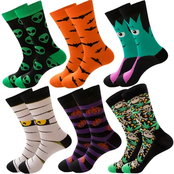 Jesenné a Zimné Nový Štýl Kawaii Harajuku Halloween Žena Ponožky Bavlna Kostra Cudzie Tekvica Posádky Ponožky Monster Netopierov Ponožky