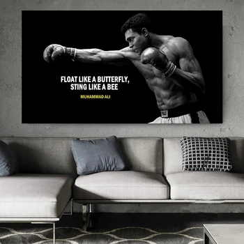Muhammad Ali Motivačný Citát Wall Art Obrazy Na Plátne Maľovanie Nordic Inšpiratívne Šport Plagáty Vytlačí Cuadros Domova