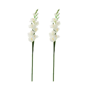 2 ks Umelé Kvety Hodvábu Kvetov Gladioly s Stonky pre Kvet Usporiadanie Svadby Domov DIY Dekor