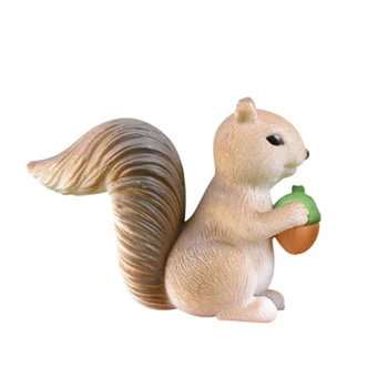 4Pcs Roztomilý Mini Veverička Zvierat Miniatúrne Figúrky Víla Záhradné Ozdoby Terárium Dekorácie, Doplnky Živice remeselníkov