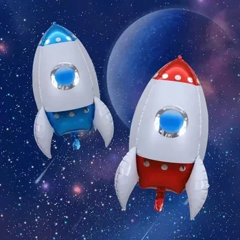 Nové 22-Palcový 4D Cartoon sci-fi Hot Air Balloon Rakety Deti 's Birthday Party Dekorácie