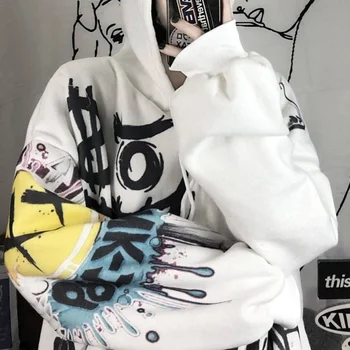Gotický Japonsko Kreslené Harajuku Kapucňou Sweatshits Ženy Jeseň Tlač Nadrozmerná Punk Hoodies Ženy Hip Hop Streetwear Pollovers