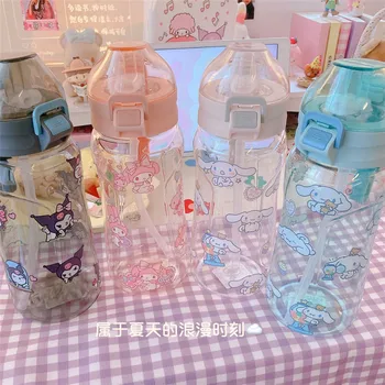 800ml Vody Fľašu S Slamy Vonkajšie Fľaša na Vodu Zdravú Plastové Cestovné Drinkware Športové Shaker Roztomilý Detský Baby Waterbottle