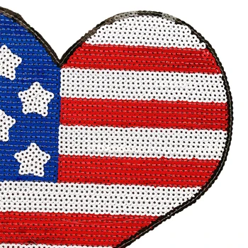 Flitrami Srdce Odznaky Národnej vlajky Výšivky patch Odevné Doplnky, Veľkoobchod Škvrny Odznaky na batoh žehlička na škvrny