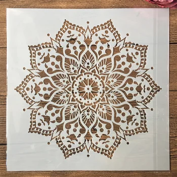 30*30 cm Veľké Geometrie Mandala Lotus DIY Vrstvenie Blany Maľovanie Zápisník Sfarbenie Razba Album Dekoratívne Šablóny