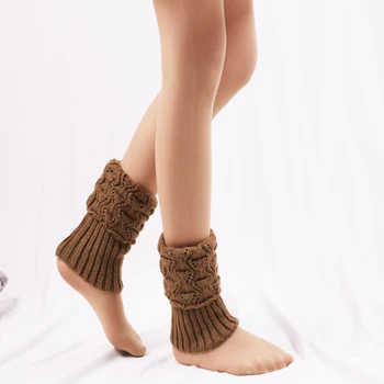 Móda Ženy Jeseň Zima Bežné Leg Warmers Pletené Boot Kryt Krátke Jednofarebné Ponožky Nohy Otepľovanie Kryt