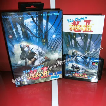 Sega MD hry - super shinobi 2 II s Box a Príručka pre 16-bitové Sega MD hra Kazety Megadrive Genesis systém