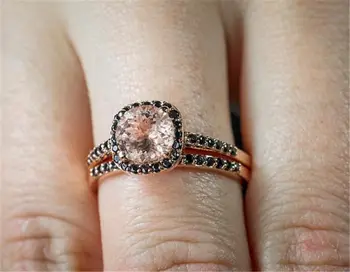 Móda Dvojité Rose Gold Ring Crystal Tenké Zásnubný Prsteň Pre Dievčatá, Ženy, Šperky, Snubné Prstene, Pár Žien Pár Darov
