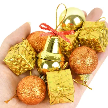 1set Zmiešané Bell Ball Vianočné Dekorácie Krytý Ozdoby na Vianočné stromčeky Visí Prívesok Vianočný Darček Veniec Navidad 2022