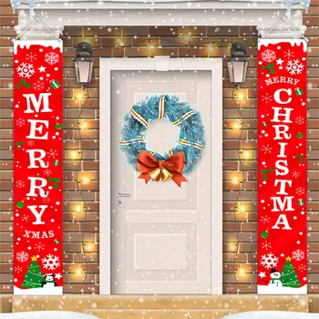 Vianočné Ozdoby, Červený Veselé Vianoce Verandu Prihlásiť Vianočné Závesné pre Domáce Dvere Banner Ozdoby Nový Rok Navidad Noel 2021