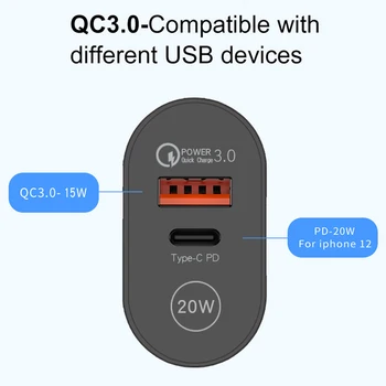 ANSEIP USB Typu C Nabíjačku 20W PD 3.0 QC4.0 USB Rýchle Nabíjanie Telefónu Nabíjanie Konektor Pre iPhone 13 12 11 Pro Max Samsung Huawei Xiao