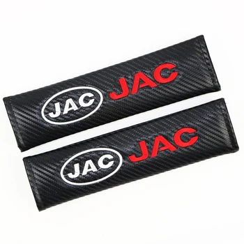 VEHICAR 2KS Pásov Zahŕňa CarbonFiber Auto Pásov Kryt bezpečnostným pásom JAC Auto Logo Pletenie Príslušenstvo Vozidla
