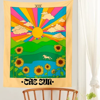 Fázy mesiaca Tarot gobelín Mandala gobelín domáce dekorácie gobelín psychedelic hippies stene visí Sun Moon Stenu Decor