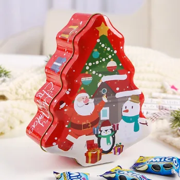 Vianočné Cukrovinky Darčeka Prenosný Box Vianočné Tému Box Tin Kovov, Lisovanie Snehuliaci Hermeticky Uzavretých Obaloch Boxy