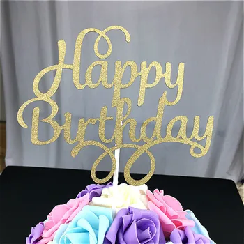 1pc Tvorivé Tortu Vňaťou List Happy Birthday Cake Vlajky Lepenky Jednu Palicu Na Narodeninovej Party Tortu Pečenia Dodávky