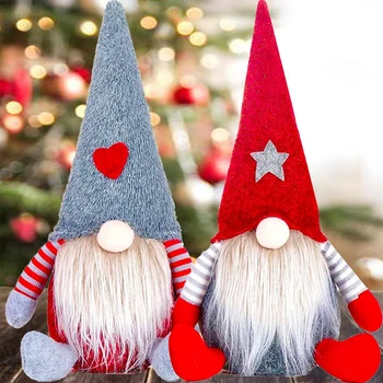 Vianočné Anonymný Starý Muž Visí Santa Plyšové Hračky Ručné Trpaslíci Elf Bábika Ploche Ozdoby na Vianočný Strom Dekorácie, Darčeky