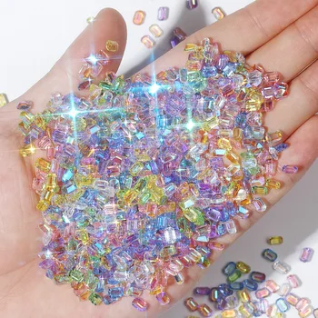 6 Zmiešané Box Živice Nechtov Kamienkami neváhajte Zápas Ploché Crystal Nepravidelný Diamanty 3D Manikúru, Nail Art Decoration Charms
