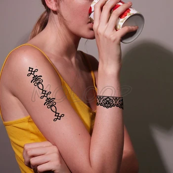 Nepremokavé Dočasné Tetovanie Nálepky Datura Kvety Totem Princezná Čipky Kapela Tetovanie Nálepky Flash Falošné Tetovanie pre Dievča, Žena Muž