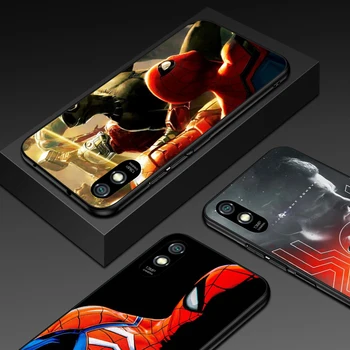 Spiderman hrdina pre Xiao Redmi 10X Pro 9C 9A 9I 9T 9 ÍSŤ K30S Ultra K20 8 7 S2 6 5 4X Pro Soft Black Telefón Prípade