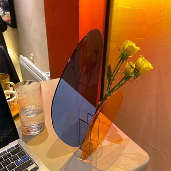 Cutelife Nordic Geometrické Akryl Kvetinové Vázy, Dekorácie Home Office Usporiadanie Miestnosti Váza Hydroponické Tabuľka Svadobné Rastlín Váza