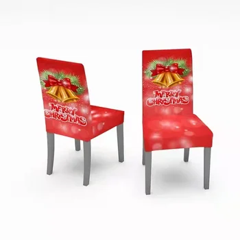 2021 Vianočné Poťahy Santa Vytlačené Elastická Stretch Jedálenské Stoličky Stoličky Slipcover Kuchyňa Kryt Sedadla Domova