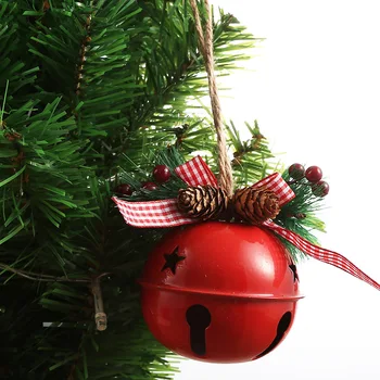 9 CM Vianočný Zvonček Červená Biela Zelená Veľké Kovové rolničky Vianočný Stromček Visí Prívesok Ozdoby Vianočné Dekorácie pre Domov