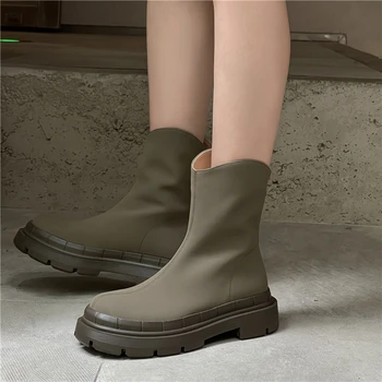 FEDONAS Klasický Dizajn Značky Ženy Originálne Kožené Členkové Topánky na Jeseň Zima Platformy Pracovných Bežné Zrelé Stručné Topánky Žena
