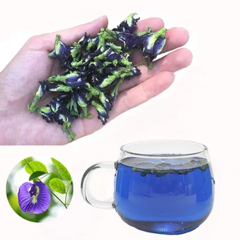 Thajsko Blue Butterfly Pea Čaj Originálne Detoxikačný Čaj Čistý Prírodný Sušeného Hrachu Kvet Čaj 100g/Taška