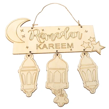 Ramadánu Kareem Dekorácie, Drevené Remeselné Visí Prívesok Eid Mubarak Dekor pre Domáce Islamskej Strany Moslimských Dodávky Eid Al-Adha Darček