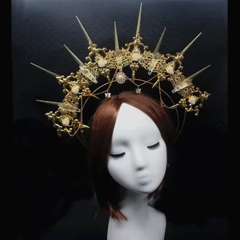 DIY Materiál package lolita Panny Márie, Gotický Halo Koruny hlavový most Headpiece Headdress pre Cosplay Party fotografie rekvizity