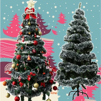 2M Vianočný Stromček Borovice, Stuhy s 12pcs Čela Strany Dodávky Bar Garland Vianočný Strom Ornament Zelená Dekorácie, Rekvizity