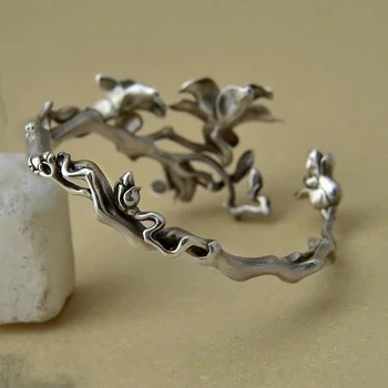 Letné nezávislé dizajn ručné magnolia dámy náramok vynikajúce a krásne módne strieborné šperky