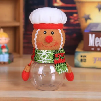 Vianočné Plastové Transparentné Candy Jar Skladovanie Fliaš Santa Taška Sladké Vianoce Candy Bag Boxy Dieťa Deti Darčeky Na Nový Rok