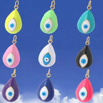 Farebné turecký Zlo Blue Eye Diy Prívesok Náhrdelník Šperky, Aby Náušnice, Náramok zobrazili kľúčové tlačidlá pre Šperky, Takže Roztomilý Charms Medi