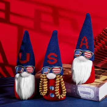 Tri-Dielny Oblek Vianočné Americký Deň Nezávislosti Anonymný Gnome Bábiky Santa Oblek Pre Domáce Darčeky, Ozdoby Strana Dodávky